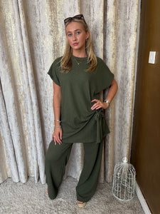 Elsie Bow Set Khaki