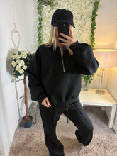 Load image into Gallery viewer, Bella 1/4 Zip Lounge Set Black
