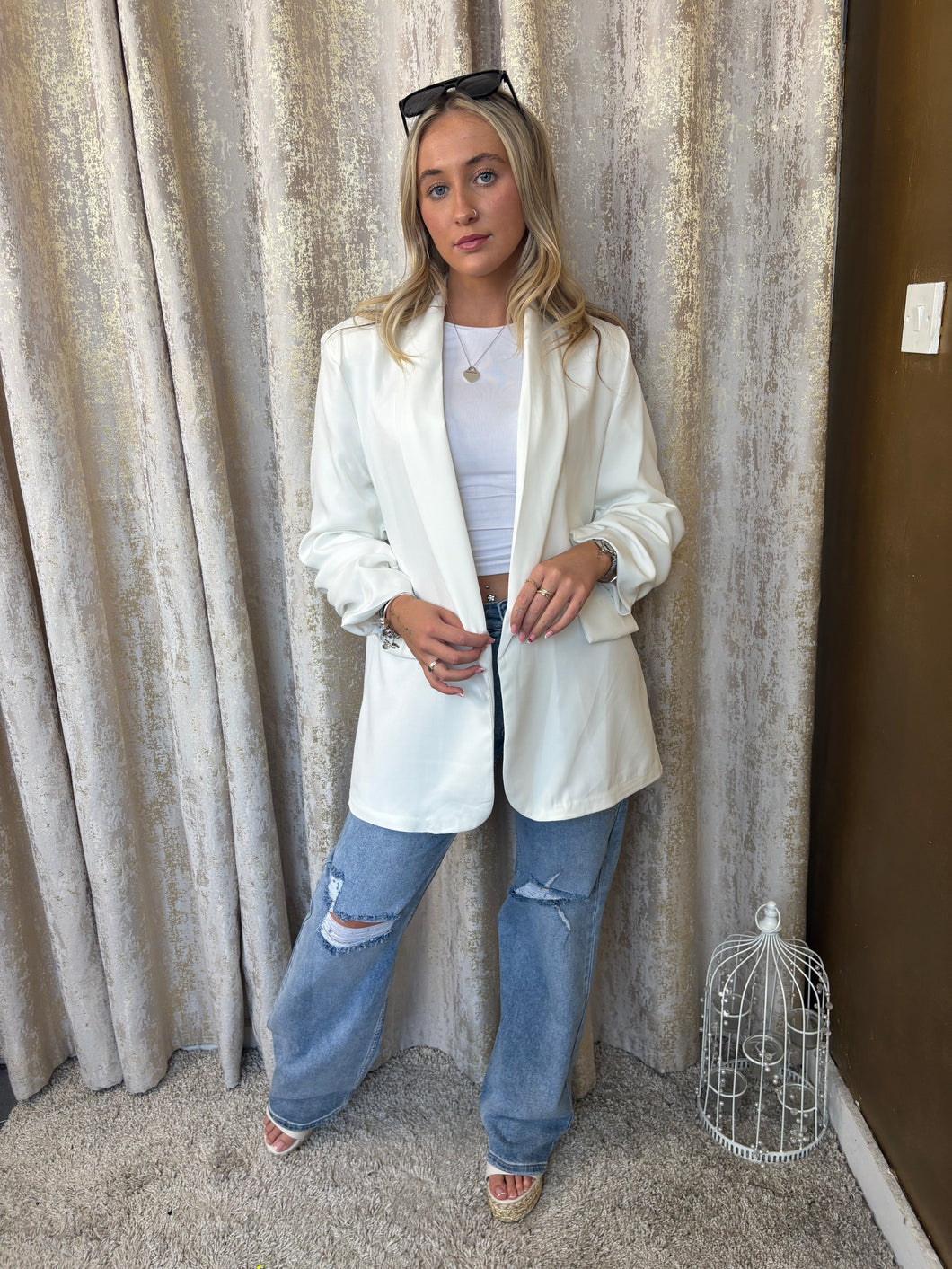 Mia Blazer White