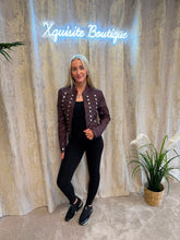 Load image into Gallery viewer, Aimee Leather Jacket Burgundy

