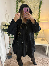 Load image into Gallery viewer, Harper Hooded Jacket Black
