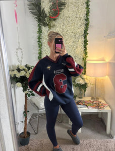 Blake Jumper Navy & Wine