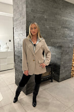 Load image into Gallery viewer, Hayley Hooded Zip Blazer Beige
