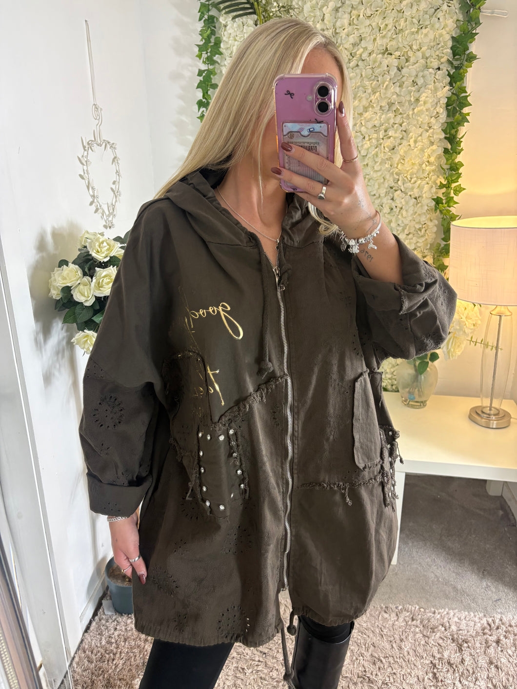 Harper Hooded Jacket Brown