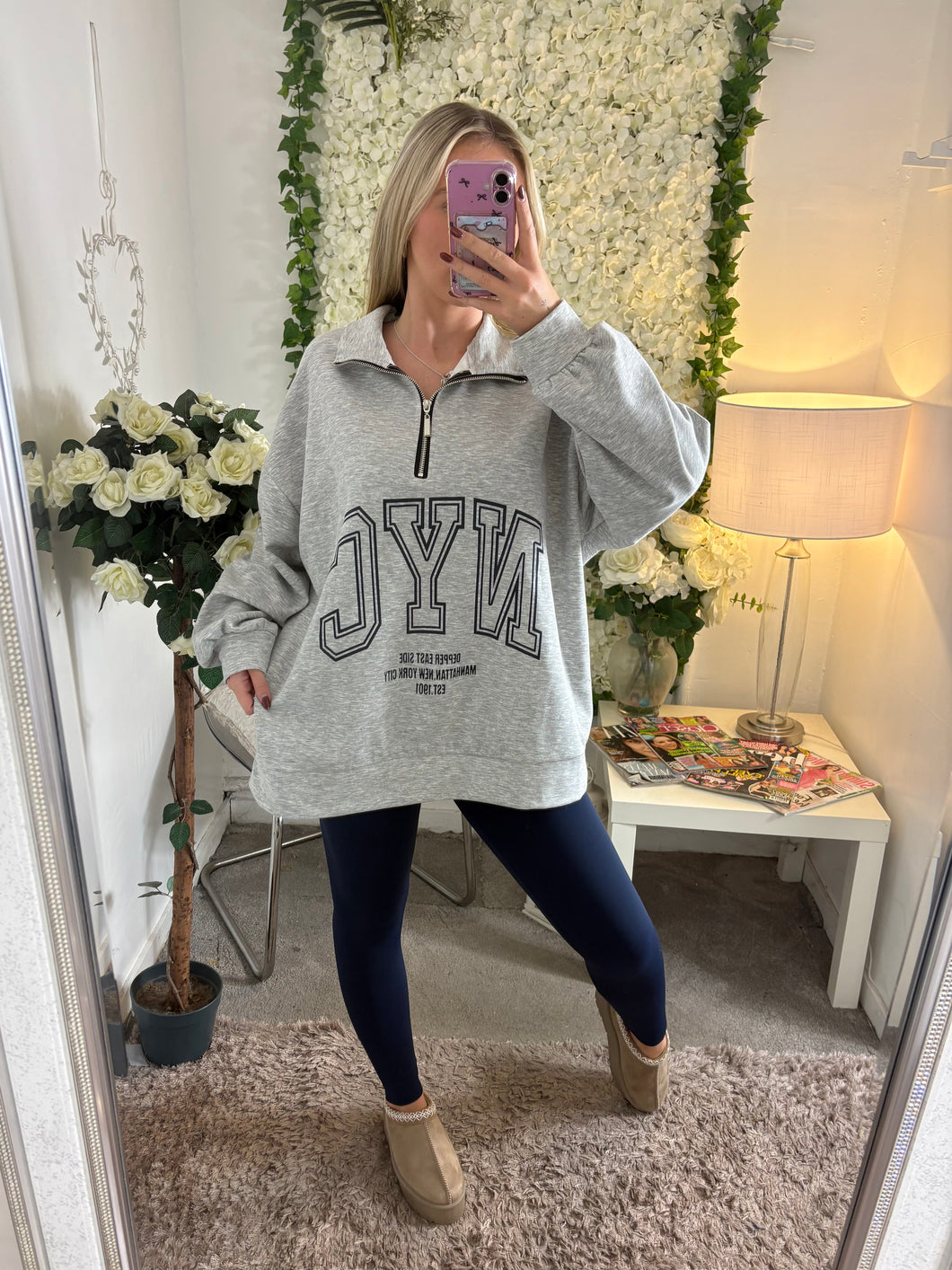 NYC 1/4 Zip Grey