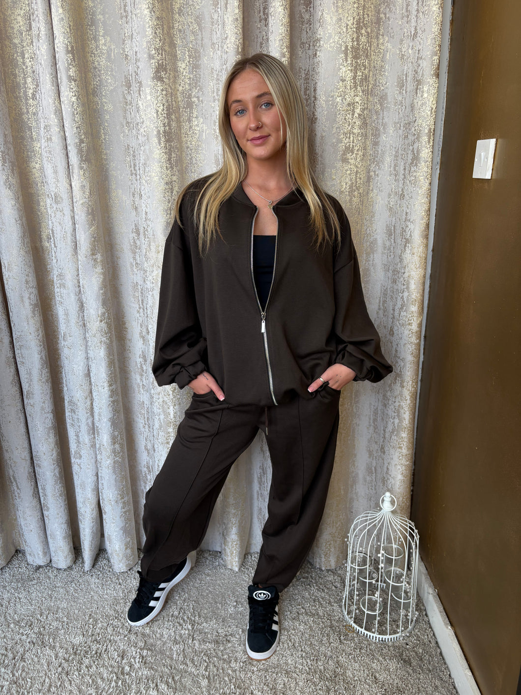 Poppy Zip Set Brown