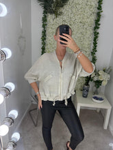 Load image into Gallery viewer, Liberty Bomber Jacket Cream
