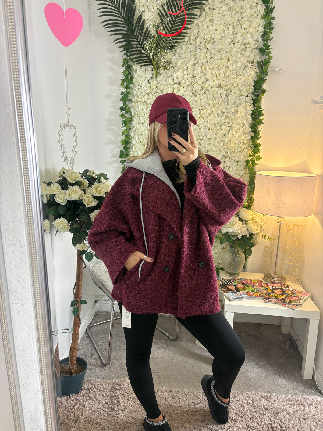 Tatum Hooded Jacket Burgundy