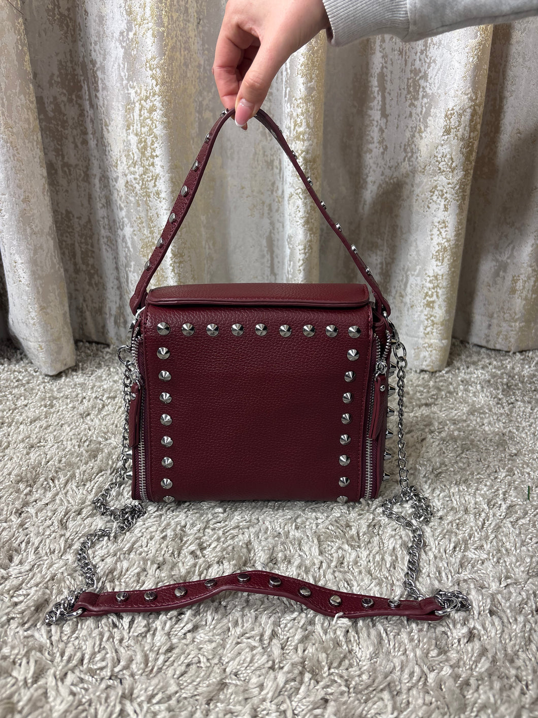Studded Bag Burgundy