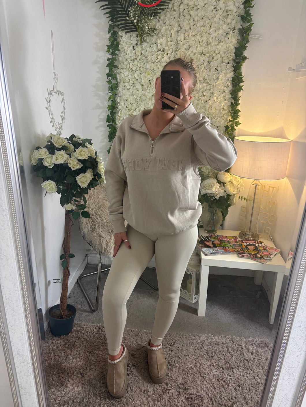 NYC 1/4 Zip Beige