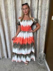 Elisa Off The Shoulder Dress Green