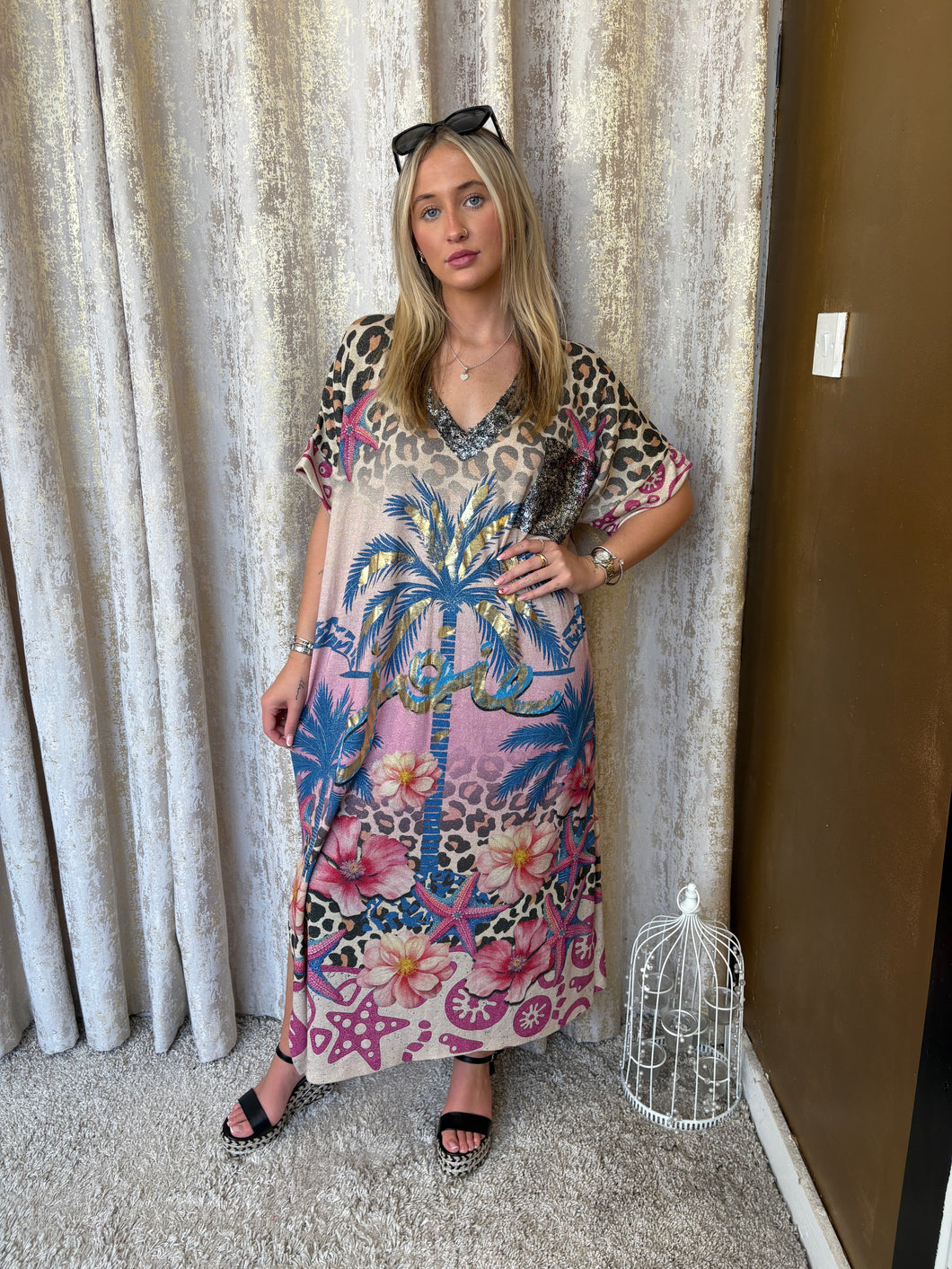 Paloma Dress Palm Tree