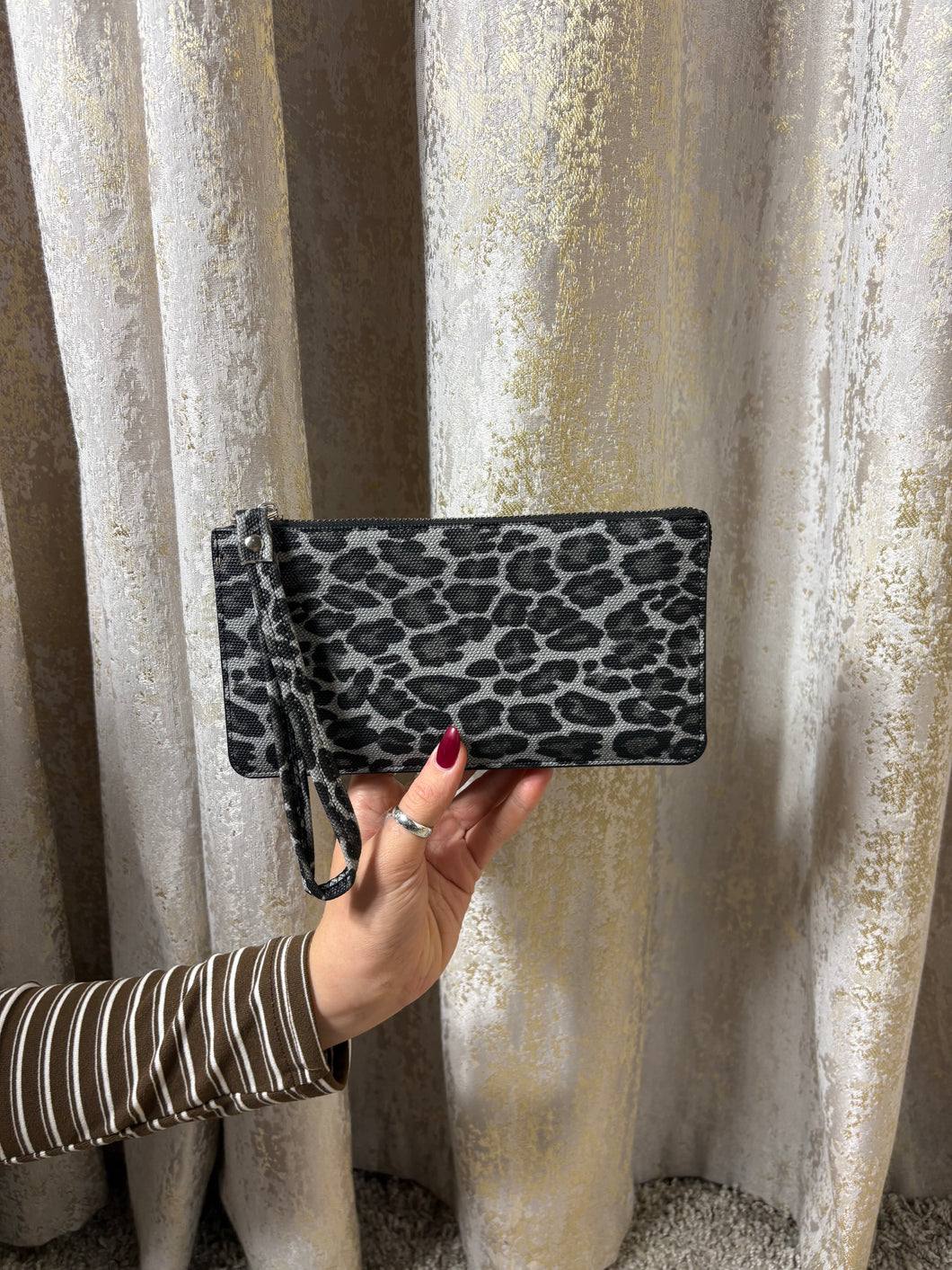 Animal Print Purse/Clutch Grey