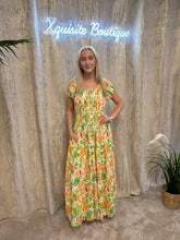 Load image into Gallery viewer, Jasmine Dress Orange &amp; Green
