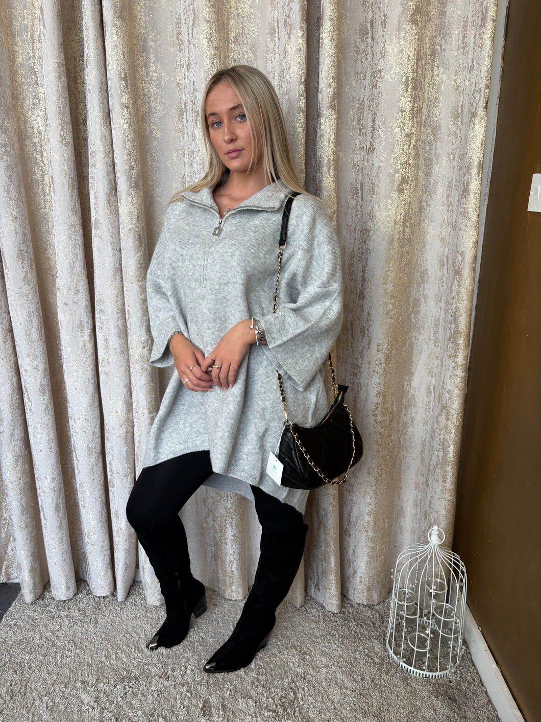 Ruby Jumper Dress Grey