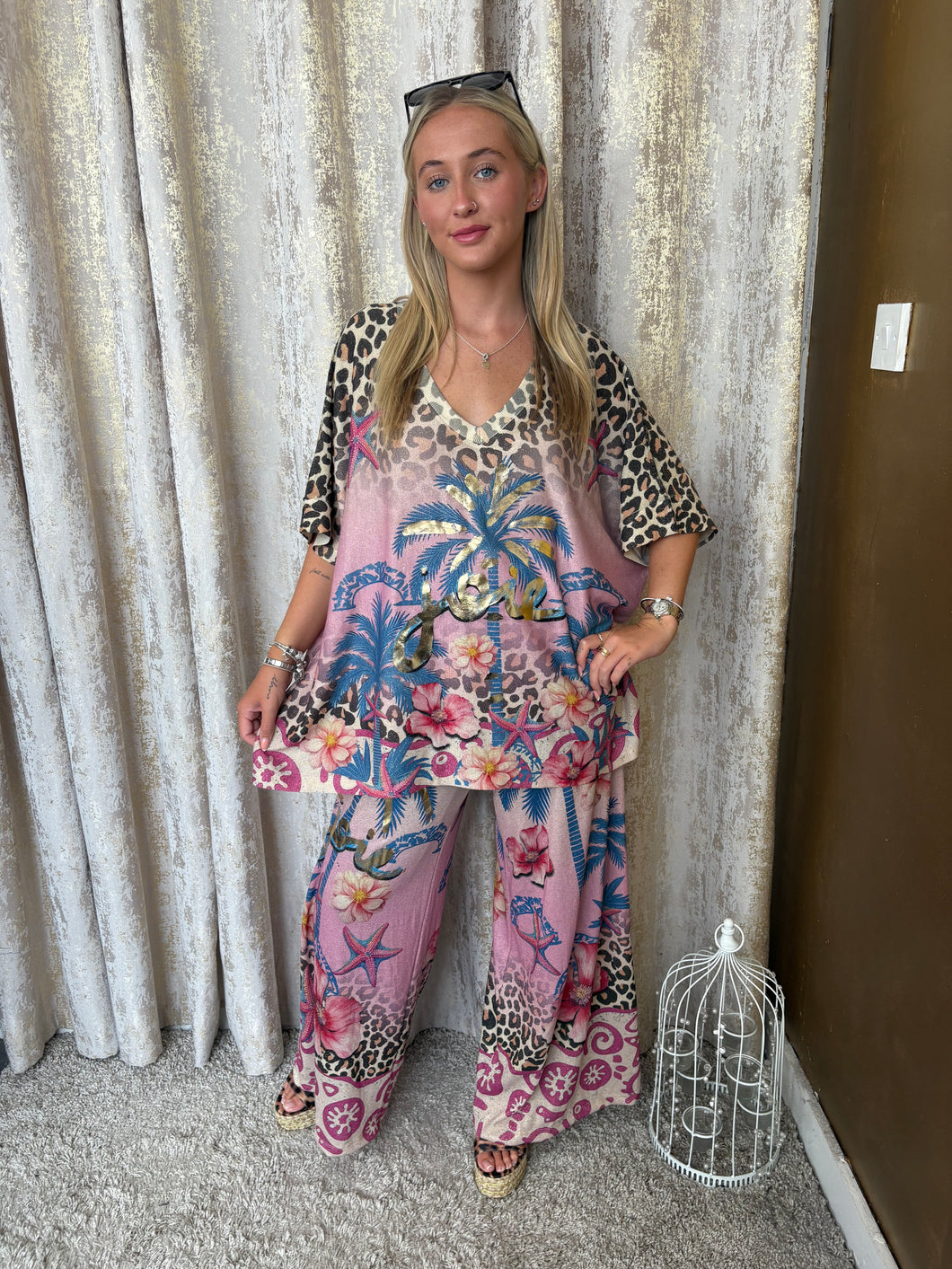 Solara Set Pink & Blue Animal Print