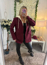 Load image into Gallery viewer, Poppy Hooded Blazer Burgundy
