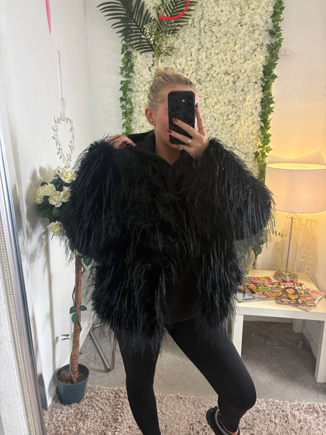 Peacock Coat Black