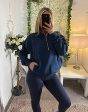 Load image into Gallery viewer, Santa Monica Sports 1/4 Zip Jumper Navy
