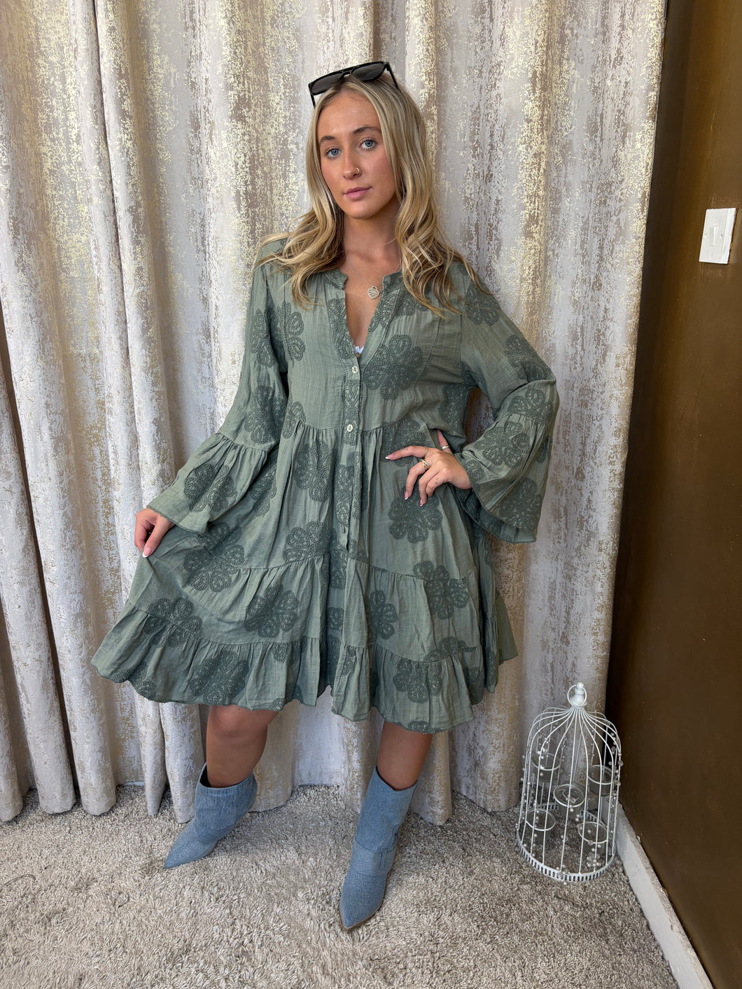 Skye smock dress khaki