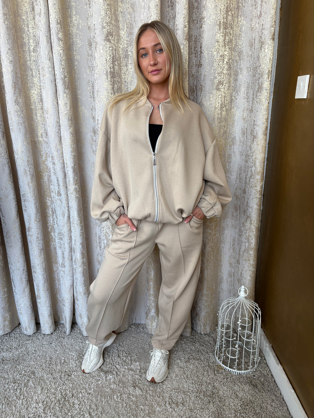 Poppy Zip Set Light Beige