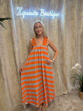 Load image into Gallery viewer, Sammie Dress Orange &amp; Grey
