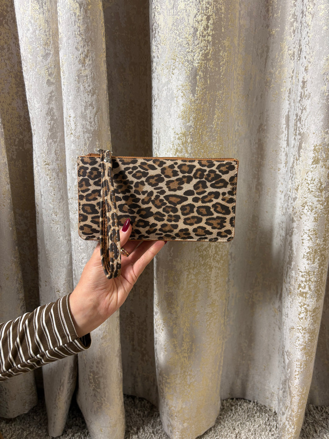 Animal Print Purse/Clutch Tan