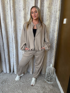 Poppy Zip Set Dark Beige