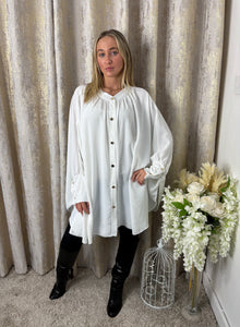 Aria Shirt Dress White